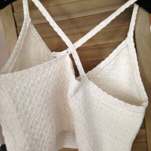 5/$20| ***** Adjustable Crochet Like/ Crochet Creamy White  Crop Top